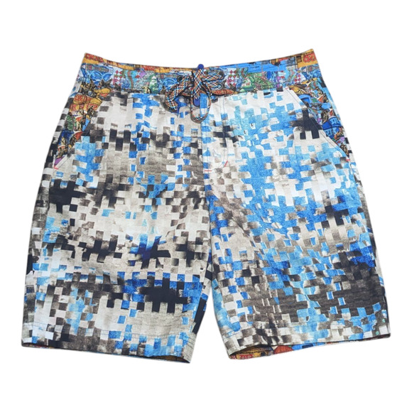 Robert Graham Men's Multicolor Classic Fit 100% Polyester Geometric Shorts Sz 32 - Picture 1 of 7